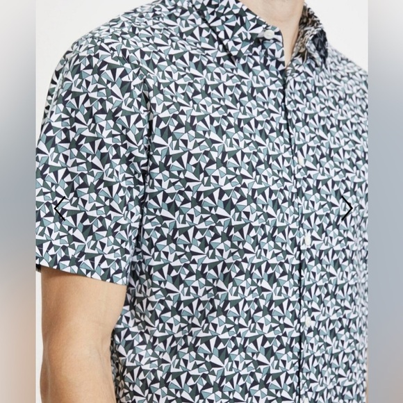 Theory Abstract Print Irving Short Sleeves Shirt - Picture 11 of 11